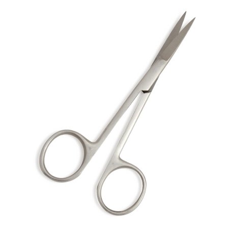 Centurion Lil' Tips - Iris Scissors 4-1/2 Inch Length Office Grade Stainless Steel Sterile Finger Ring Handle Straight Sharp Tip / Sharp Tip - Medline - 66450