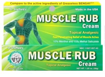 Sheffield Dr. Sheffield's Topical Pain Relief 10% - 15% Strength Menthol / Methyl Salicylate Cream 1.25 oz. - 73295320012