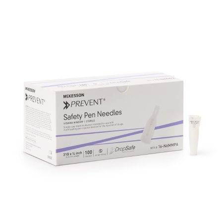 McKesson Prevent - Insulin Pen Needle 31 Gauge 1/4 Inch Length Safety Shield - 16-N6MMPA