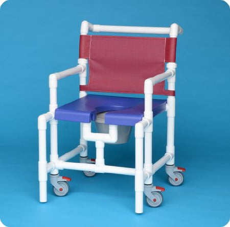 IPU - Commode / Shower Chair ipu Fixed Arm PVC Frame Mesh Back 25-1/2 Inch Seat Width - SCC8250 MS B