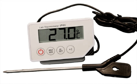 Thermco Products - Digital Water-Resistant Thermometer with Alarm Fahrenheit / Celsius -40° to 400°F (-40° to 200°C) External Probe Magnet Battery Operated - ACCD101DIG