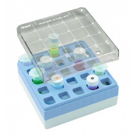 Simport Scientific - Microcentrifuge Microcentrifuge Storage Box 25 Place 5 mL Tube Size Blue - T330-25B
