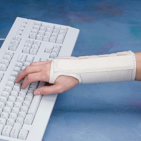 Rolyan D-Ring Firm - Wrist Brace Aluminum / Cotton Left Hand White Small - 'A600303