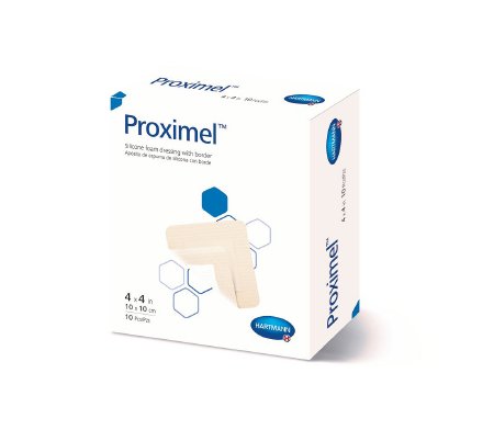 Hartmann Proximel Silicone Foam Dressing 4 X 4 Inch Square Silicone Adhesive Without Border Sterile - 15713100