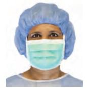 PremierPro - Surgical Mask Anti-fog Tape Pleated Tie Closure One Size Fits Most Green NonSterile ASTM Level 1 Adult - 2466