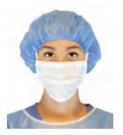 PremierPro - Surgical Mask Pleated Tie Closure One Size Fits Most White NonSterile ASTM Level 1 Adult - 2470