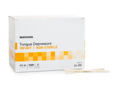 Mckesson Brand Tongue Depressor Mckesson Infant 4-1/2 Inch Wood 9.5 Mm Wide Blade - 24-200