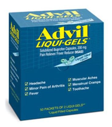 Advil - Pain Relief 200 mg Strength Ibuprofen Gelcap 50 per Bottle - 00573016902