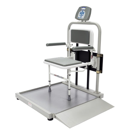 Health O Meter - Wheelchair Scale Digital LCD Display 454 kg Capacity Gray AC Adapter / Battery Operated - 2500CKG-BT