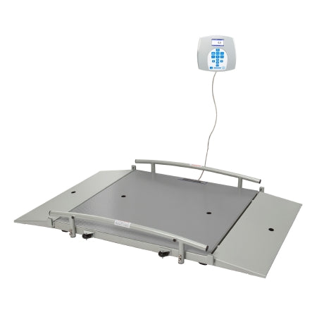 Health O Meter - Wheelchair Scale Digital LCD Display 454 kg Capacity Gray AC Adapter / Battery Operated - 2650KG-BT