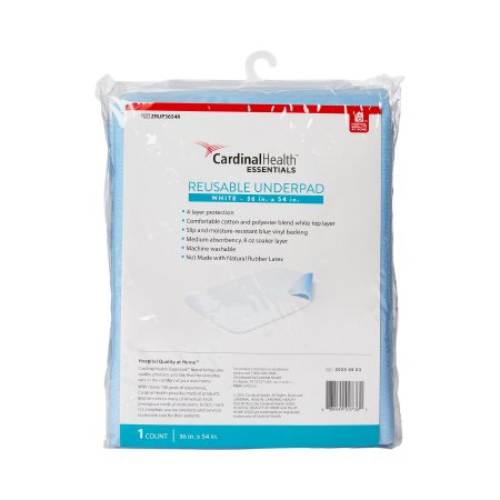 Cardinal Health Essentials - Underpad 36 X 54 Inch Reusable Polyester / Rayon Moderate Absorbency - ZRUP3654R