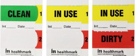 Healthmark Industries Pre-Printed Label Laboratory Use Clean In Use Green / Red / Yellow 2 X 3 Inch - HM-CID-613
