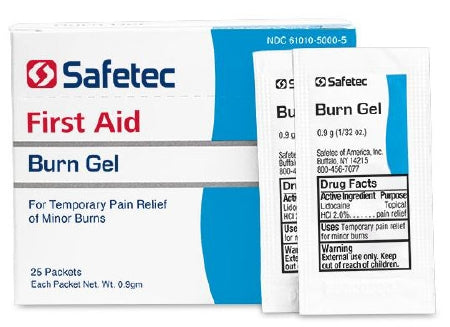 Safetec of America - Burn Relief Topical Gel 0.9 Gram Individual Packet - 50006