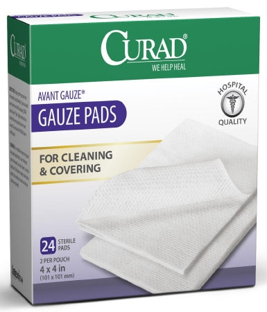 Curad - Nonwoven Sponge Polyester / Rayon / Cellulose 4-Ply 4 X 4 Inch Square Sterile - Medline - CUR26444