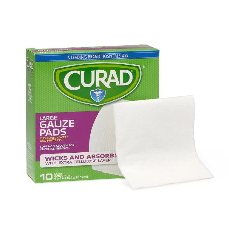 Curad - Nonwoven Sponge Polyester / Rayon / Cellulose 4 X 4 Inch Square Sterile - Medline - CUR20444RBI