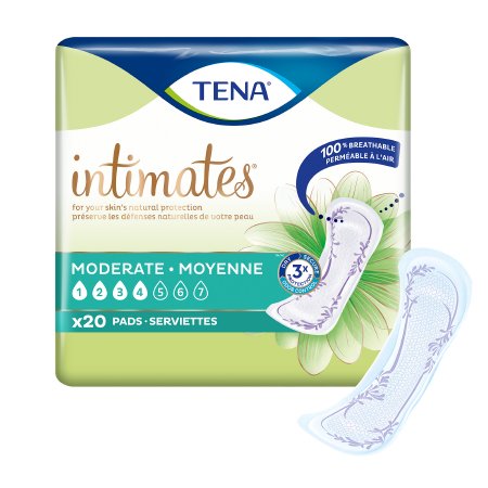 TENA Intimates Moderate - Bladder Control Pad 11 Inch Length Moderate Absorbency Dry-Fast Core One Size Fits Most Adult Female Disposable - 54284