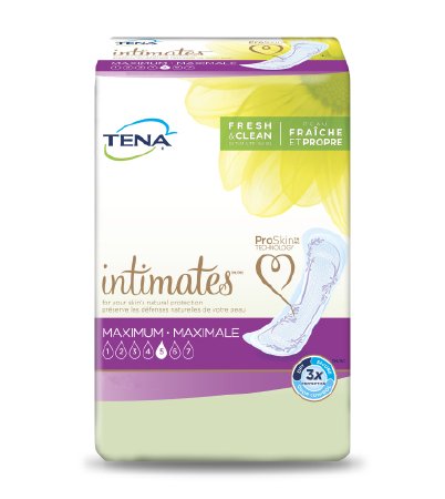 Essity HMS North America Inc TENA Intimates Maximum Bladder Control Pad 13 Inch Length Heavy Absorbency Dry-Fast Core One Size Fits Most Female Disposable - 54267