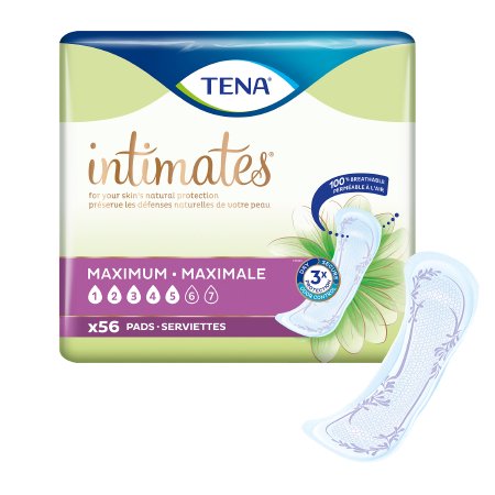 TENA Intimates Maximum - Bladder Control Pad 13 Inch Length Heavy Absorbency Dry-Fast Core One Size Fits Most Adult Female Disposable - 54267