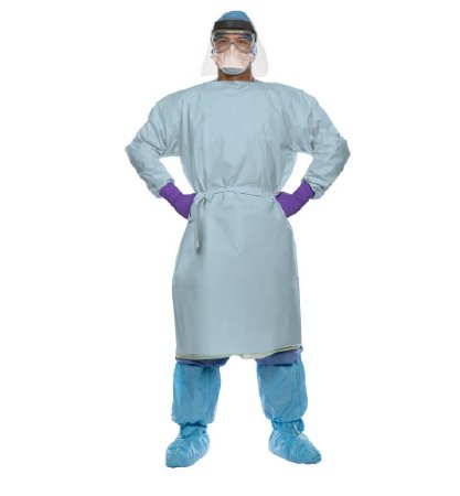 Halyard Chemo360 - Chemotherapy Procedure Gown One Size Fits Most Blue NonSterile ASTM F739-12 Disposable - 47346