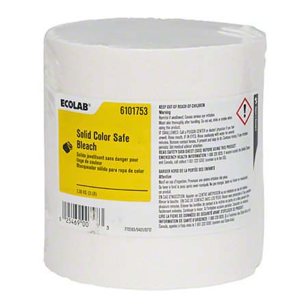 Ecolab Solid Color Safe Bleach - Laundry Sanitizer 3 lbs. Dispenser Bottle Solid Unscented - 6101753