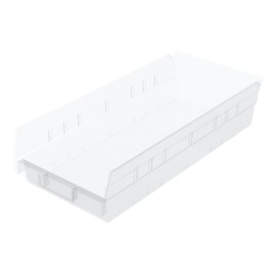 Akro-Mils Shelf Bin Clear Plastic 4 X 8-3/8 X 17-7/8 Inch - 30158SCLAR