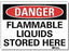 Grainger Caution Sign Danger Flammable Liquids Stored Here - 34MV33