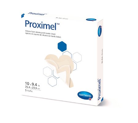 Hartmann Proximel Silicone Foam Dressing 9-2/5 X 10 Inch Heel Adhesive with Border Sterile - 14800000