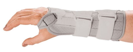 Freedom Short Immobilizer - Wrist Brace Fabric / Metal / Vinyl Left Hand Light Gray Medium - 5435