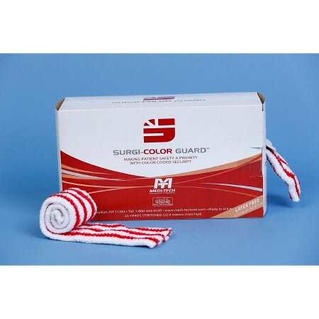 Surgi-Color Guard - Elastic Net Retainer Dressing Tubular Elastic 40 Inch X 25 Yard Size 8 Red / White Large Head / Medium Chest / Back / Medium Axilla / Perineum / X-Large Thigh NonSterile - MTSCGR08