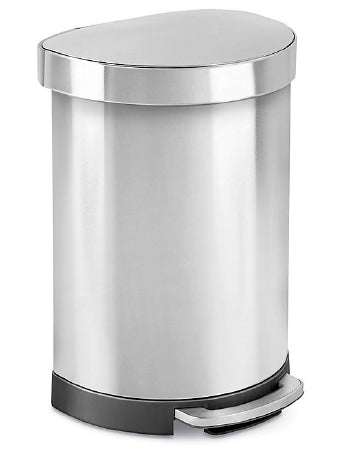 Uline WASTECAN, SEMI-ROUND STEP W/LINER SIMPLEHUMAN 16GL - H6671