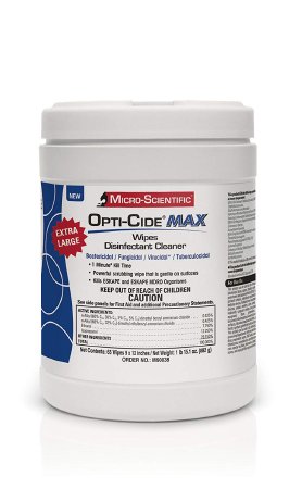 Opti-Cide Max - Surface Disinfectant Cleaner Premoistened Alcohol Based Manual Pull Wipe 65 Count Canister Alcohol Scent NonSterile - M60038