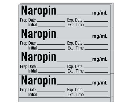 Shamrock - Drug Label Anesthesia Label Tape Naropin_mg/mL Gray 1/2 X 1 Inch - SA-309