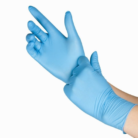 American Healthcare Products Uniseal Exam Glove UNISEAL Medium Sterile Nitrile Standard Cuff Length Textured Fingertips Blue Not Chemo Approved - P106200