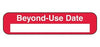 HCL - Pre-Printed Label Advisory Label Red / White Paper Beyond-Use Date White Quality Control Label 3/8 X 1-5/58 Inch - 2472