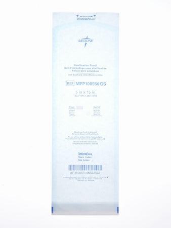 Medline - Sterilization Pouch Ethylene Oxide (EO) Gas / Steam 5 X 15 Inch Transparent Blue / White Self Seal - MPP100550GS