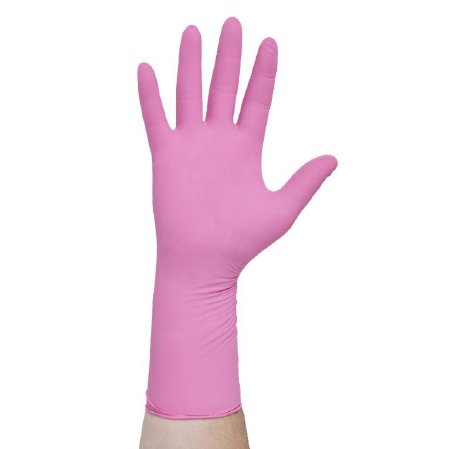 PINK UNDERGUARD - Exam Glove Small NonSterile Nitrile Extended Cuff Length Textured Fingertips Pink Chemo Tested - 47453