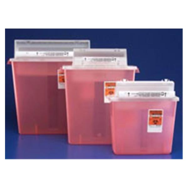 Medtronic MITG-Covidien Container Sharps 5Qt Polypropylene Horizontal Drop Translucent Red 20/Case - K5SS1007SA