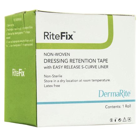RiteFix - Dressing Retention Tape with Liner Water Resistant Nonwoven 1 Inch X 11 Yard White NonSterile - 68111