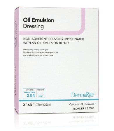 DermaRite - Oil Emulsion Impregnated Dressing 3 X 8 Inch Mesh Gauze White Petrolatum in an Oil Emulsion Blend Sterile - 22380
