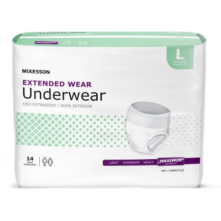 McKesson - Unisex Adult Absorbent Underwear Pull On with Tear Away Seams Large Disposable Heavy Absorbency - UWEXTLG