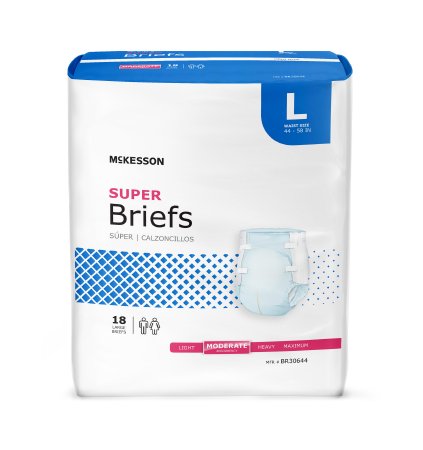 McKesson McKesson Adult Incontinent Brief Refastenable Tabs Large Disposable Moderate Absorbency - BR30644
