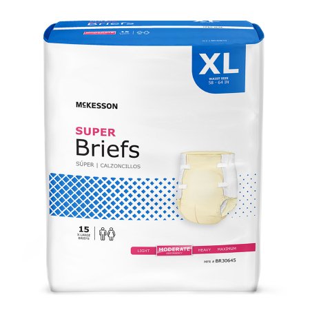 McKesson - Unisex Adult Incontinence Brief X-Large Disposable Moderate Absorbency - BR30645