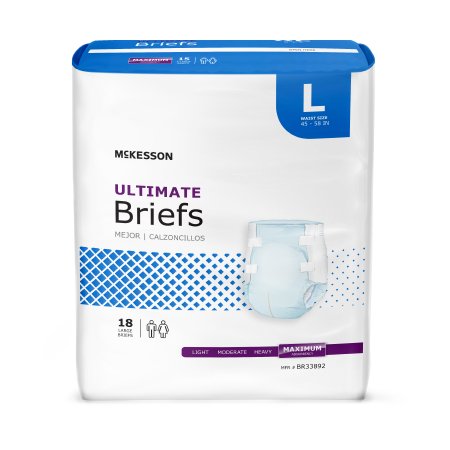McKesson McKesson Adult Incontinent Brief Refastenable Tabs Large Disposable Heavy Absorbency - BR33892