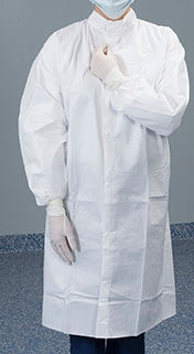 Contec CritiGear - Cleanroom Lab Coat White 3X-Large Knee Length Disposable - HCGA0062