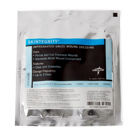 Skintegrity - Hydrogel Dressing 4 X 4 Inch Square 2 Pack Sterile - Medline - MSC6144