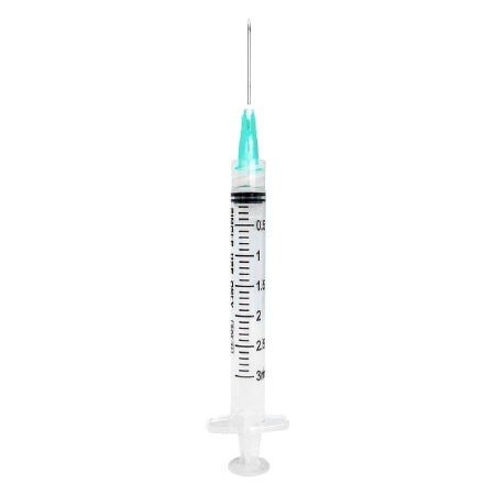 Sol-Millennium Medical SYRINGE, LUER LOCK W/EXCHANGEABLE NEEDLE GRN 21GX1" (100/BX) - 1832110