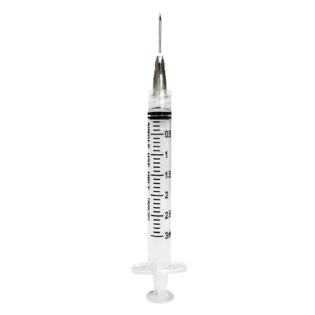 Sol-Millennium Medical SYRINGE, LUER LOCK W/EXCHANGEABLE NEEDLE BLK 22GX1" (100/BX) - 1832210