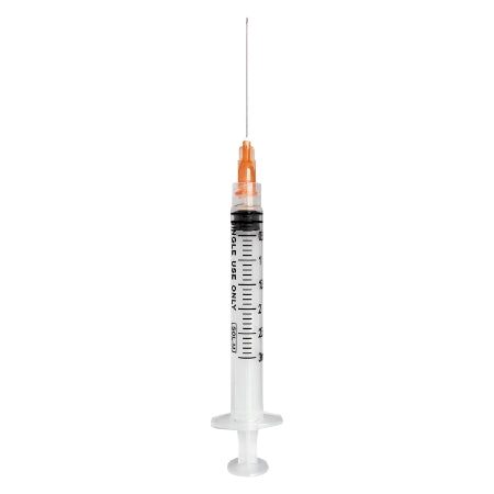 Sol-Millennium Medical SYRINGE, LUER LOCK W/EXCHANGE NEEDLE ORG 25GX1 1/2" (100/BX - 1832515
