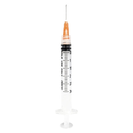 Sol-Millennium Medical SYRINGE, LUER LOCK W/EXCHANGE NEEDLE ORG 25GX5/8" (100/BX) - 1832558