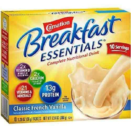 Nestle Healthcare Nutrition Carnation Breakfast Essentials Oral Supplement French Vanilla 36 Gram Individual Packet Powder - 50000530622